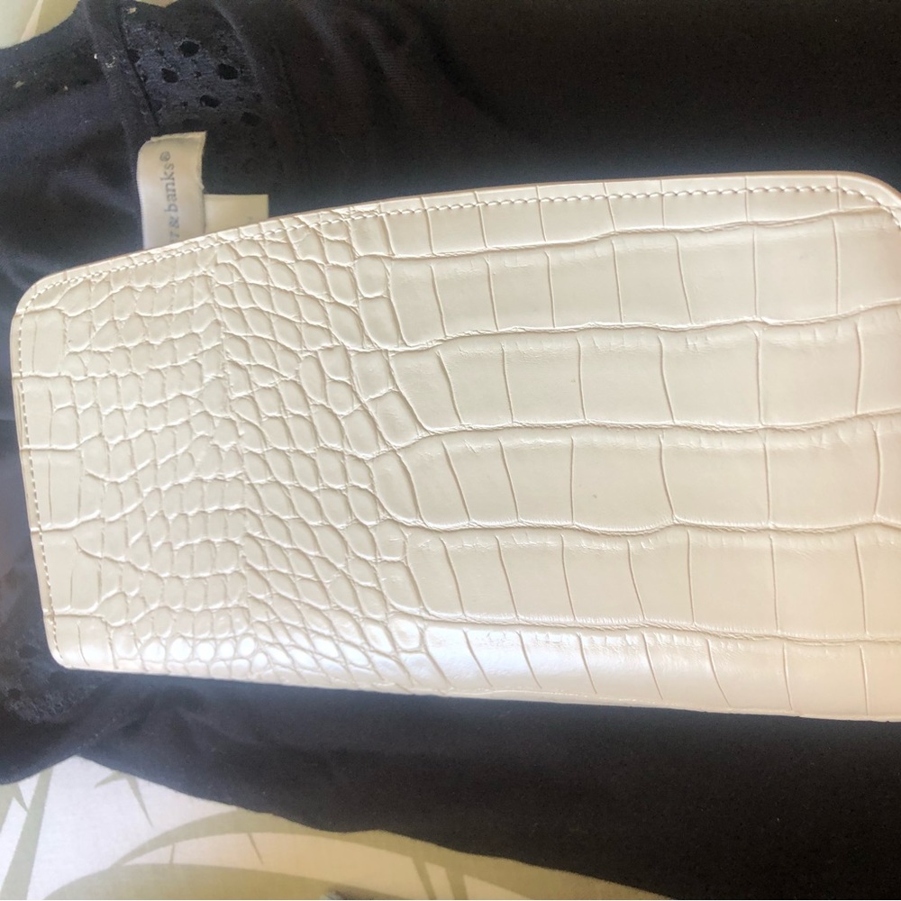 Cream color wallet card and cash carrier
